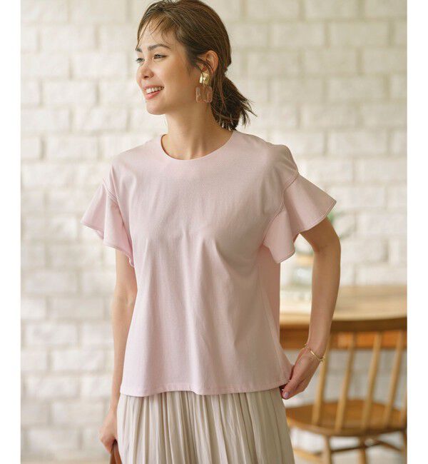 組曲「GIZAプレーティング天竺フリルスリーブ Tシャツ」|Tシャツ・カットソー|