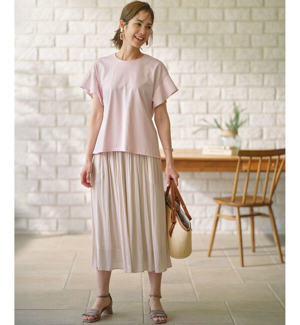 組曲「GIZAプレーティング天竺フリルスリーブ Tシャツ」|Tシャツ・カットソー|