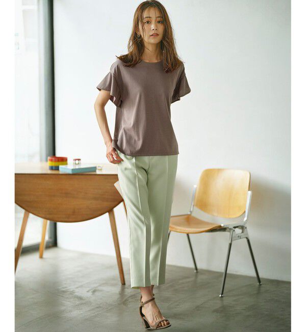 組曲「GIZAプレーティング天竺フリルスリーブ Tシャツ」|Tシャツ・カットソー|