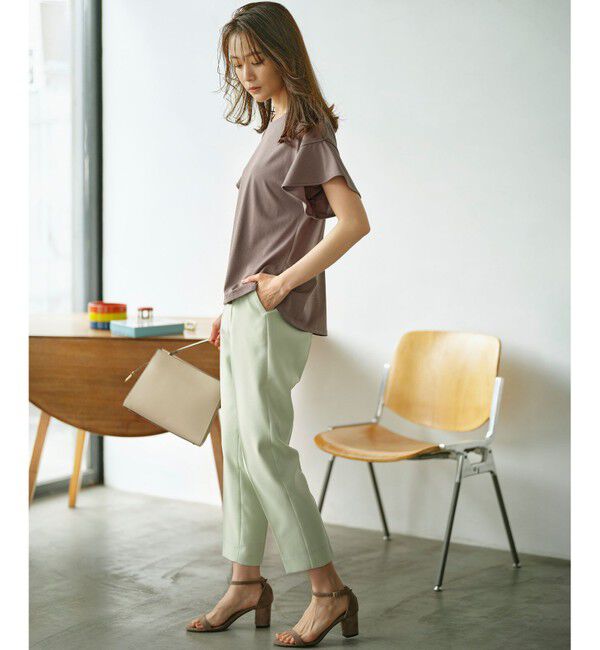 組曲「GIZAプレーティング天竺フリルスリーブ Tシャツ」|Tシャツ・カットソー|