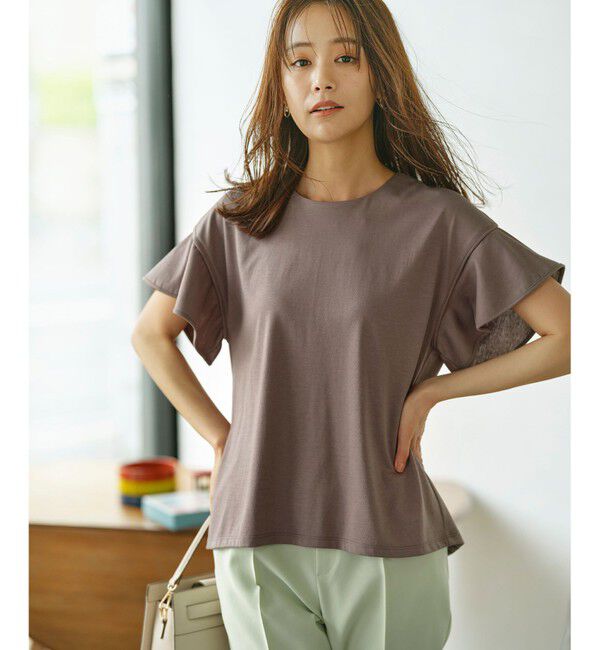 組曲「GIZAプレーティング天竺フリルスリーブ Tシャツ」|Tシャツ・カットソー|