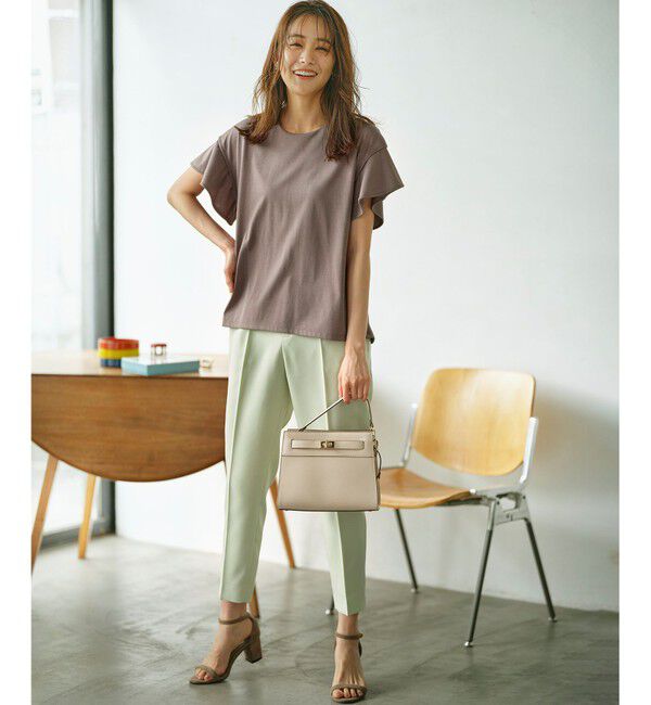 組曲「GIZAプレーティング天竺フリルスリーブ Tシャツ」|Tシャツ・カットソー|