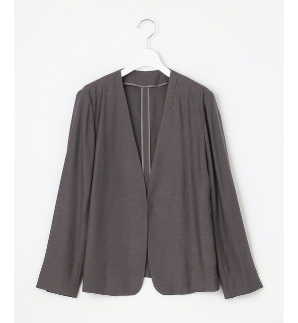 自由区「【XSサイズ～/洗える/セット可】キュプラリネンシャンタン ノーカラージャケット」|その他|