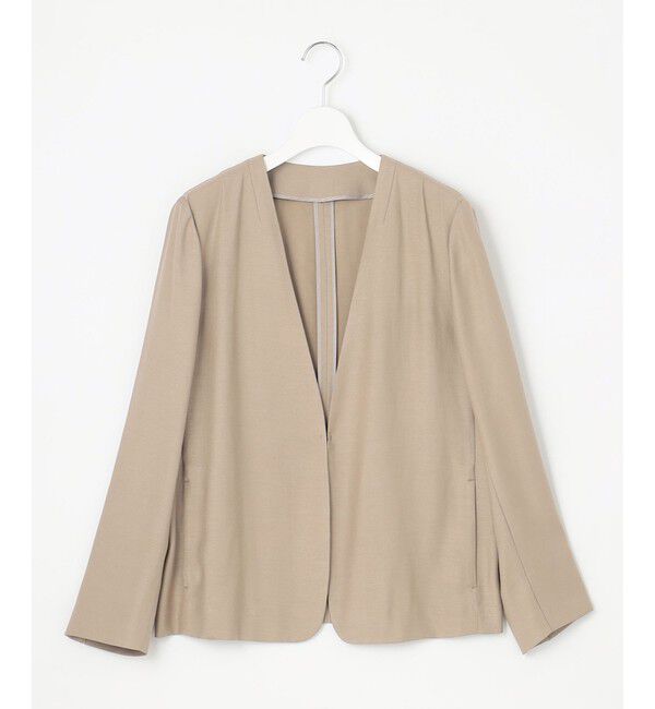 自由区「【XSサイズ～/洗える/セット可】キュプラリネンシャンタン ノーカラージャケット」|その他|
