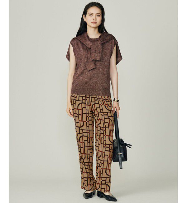 自由区「【カタログ掲載】カラーミックスラメスリーブレス ニット」|ニット・セーター|