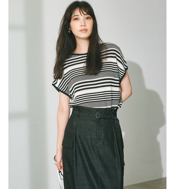 23区「【洗える】コットンアセテート バックボタン ニット」|ニット・セーター|