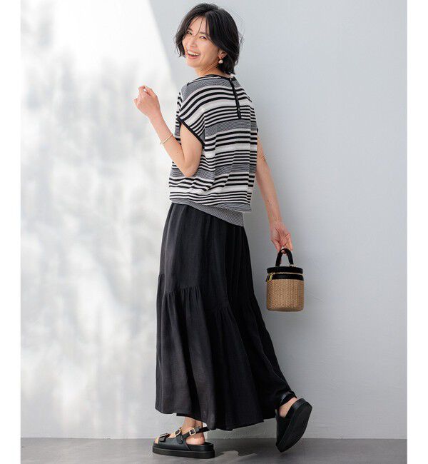 23区「【洗える】コットンアセテート バックボタン ニット」|ニット・セーター|