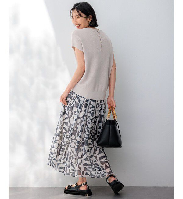 23区「【洗える】コットンアセテート バックボタン ニット」|ニット・セーター|