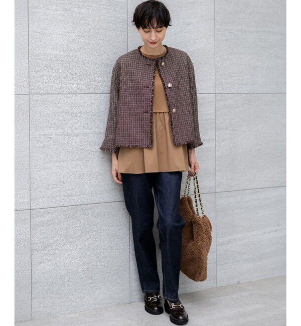 23区「ツイーディーカラーミックス ノーカラー ジャケット」|その他|