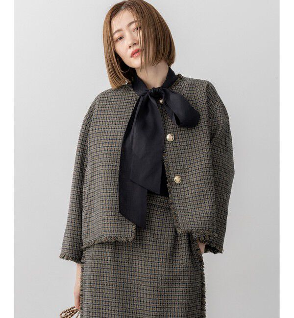 23区「ツイーディーカラーミックス ノーカラー ジャケット」|その他|ﾌﾞﾗｳﾝﾁ