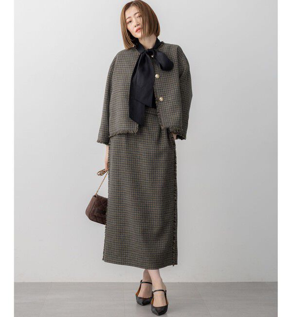 23区「ツイーディーカラーミックス ノーカラー ジャケット」|その他|