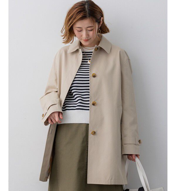23区「エアータンブラー TCギャバジン ステンカラー コート」|ステンカラーコート|ベージュ系