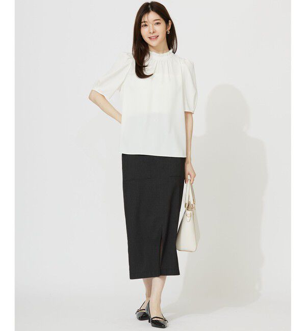 ANY SIS「【洗える】フリルネックスタンド ブラウス」|シャツ・ブラウス|