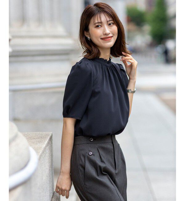 ANY SIS「【洗える】フリルネックスタンド ブラウス」|シャツ・ブラウス|