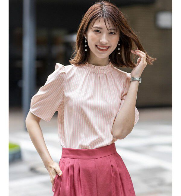 ANY SIS「【洗える】フリルネックスタンド ブラウス」|シャツ・ブラウス|ﾋﾟﾝｸｽﾄ