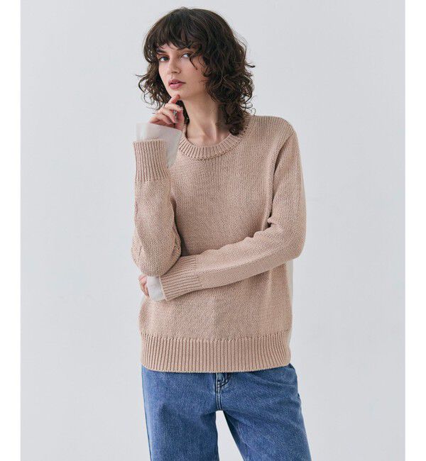 BEIGE,「【洗える・CLUEL 4月号掲載】COMFREY / オーガニックコットンクルーネックニット」|ニット・セーター|Nude