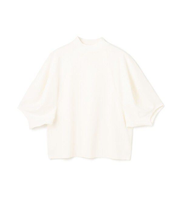 BEIGE,「【洗える】NADIA / ボリュームスリーブ半袖ボトルネックニット」|ニット・セーター|