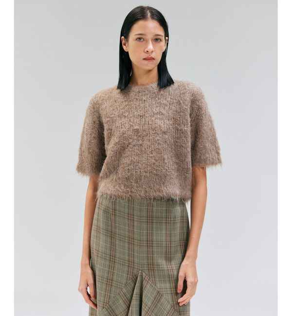 BEIGE,「SENECA / アルパカウールショートシャギーニット」|ニット・セーター|Taupe