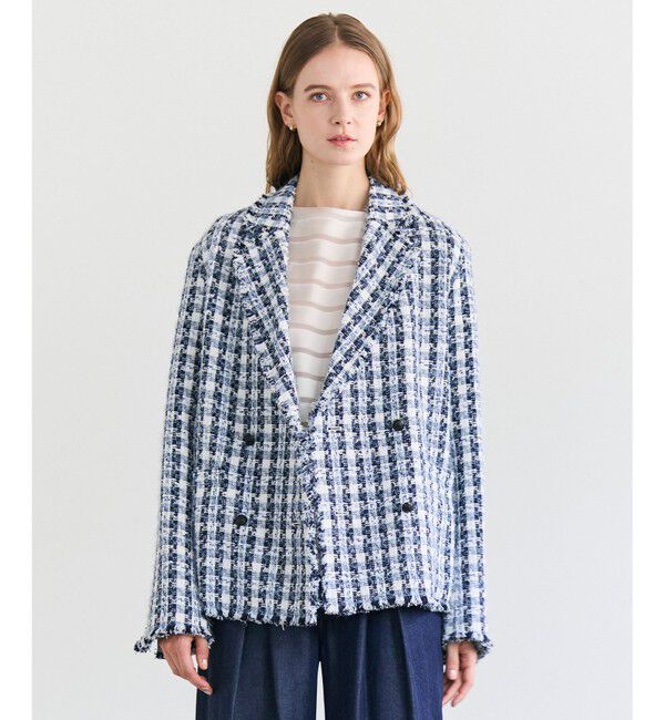 BEIGE,「BERYL / ファンシーツイードダブルジャケット」|その他|Navy Mix