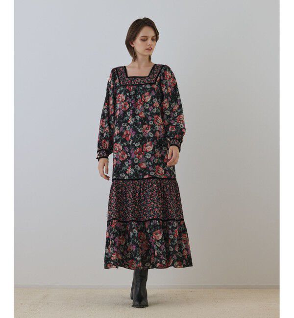 GRACE CONTINENTAL「ボタニカルティアードワンピース」|ワンピース|