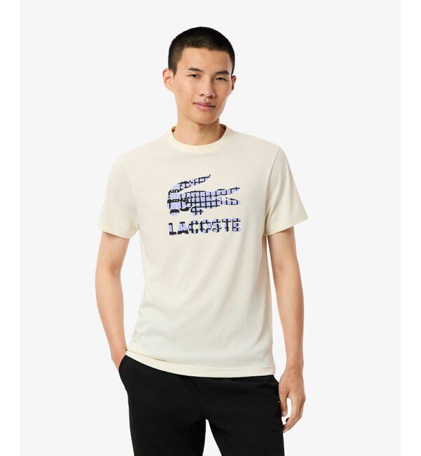 LACOSTE「『ダニール・メドベージェフ』ラケットレイヤードグラフィックプリントTシャツ」|Tシャツ・カットソー|オフホワイト