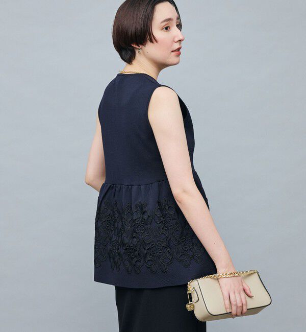 NOLLEY'S「レース付きペプラムベスト」|ベスト・ジレ|