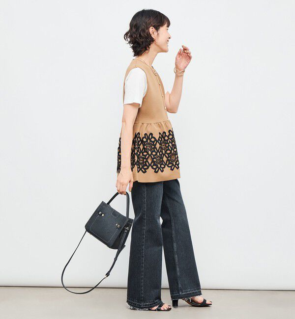 NOLLEY'S「レース付きペプラムベスト」|ベスト・ジレ|