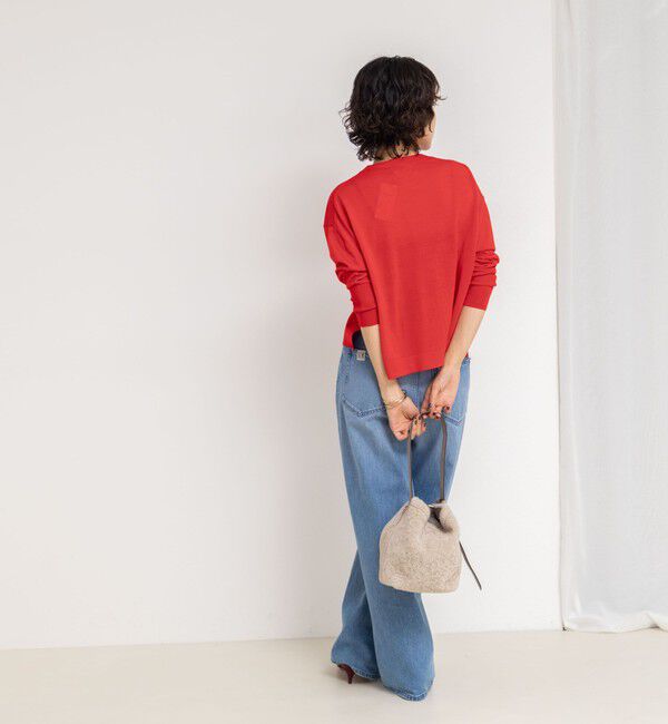 NOLLEY'S「《手洗い可能》《アンサンブル対応》18G天竺ゆったりVネックカーディガン」|カーディガン|