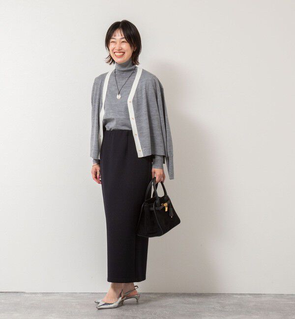 NOLLEY'S「《手洗い可能》《アンサンブル対応》18G天竺ゆったりVネックカーディガン」|カーディガン|