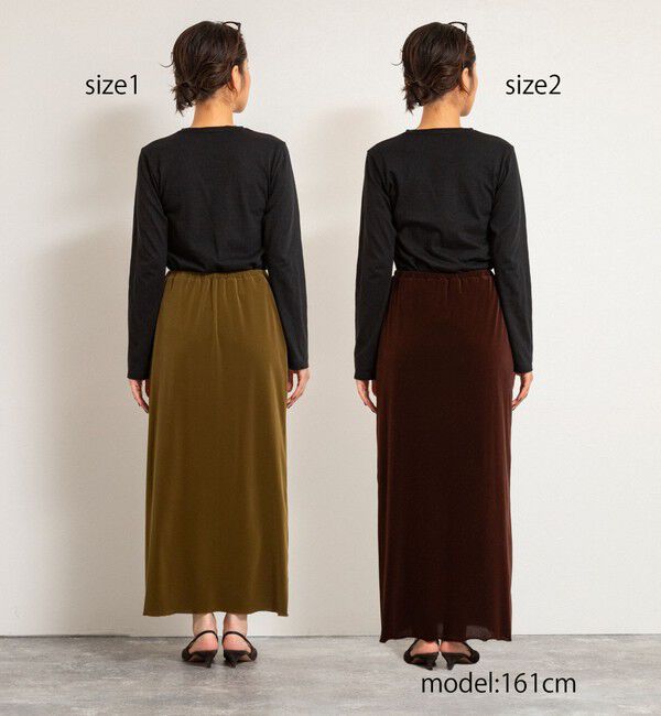 MAQWEL「【MAQWEL/マクウェル】ウォッシャブルベロアロングスカート」|スカート|