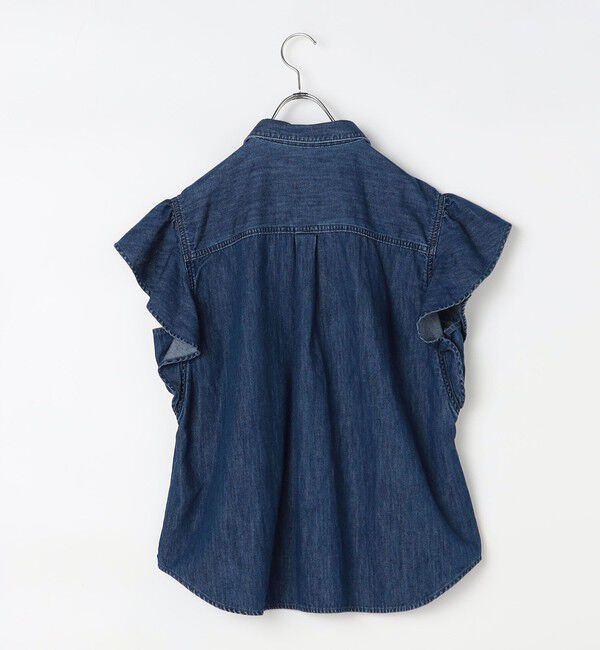 Rie Miller「【RM denim】ラッフルスリーブデニムブラウス」|シャツ・ブラウス|