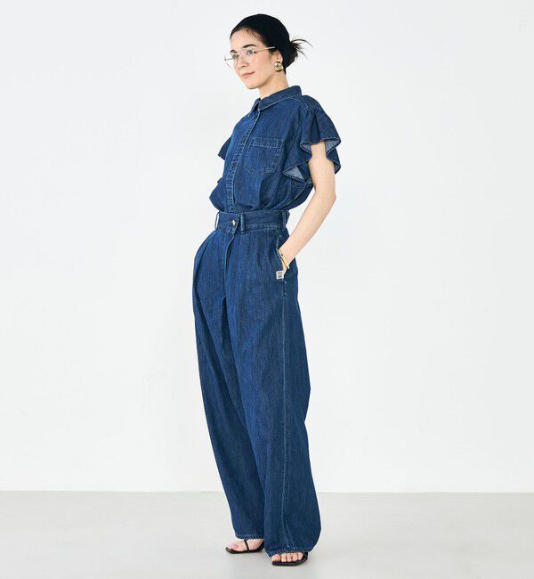 Rie Miller「【RM denim】ラッフルスリーブデニムブラウス」|シャツ・ブラウス|