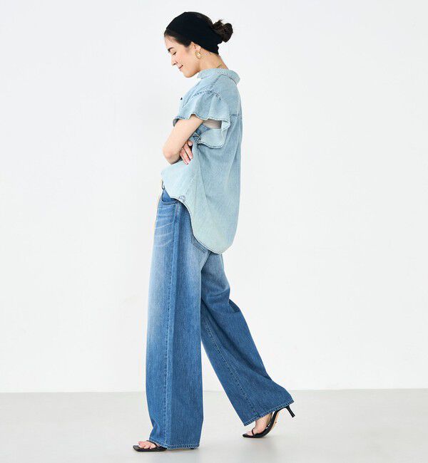 Rie Miller「【RM denim】ラッフルスリーブデニムブラウス」|シャツ・ブラウス|
