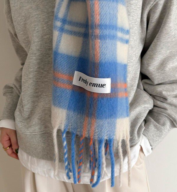 fredy emue「【秋冬の差し色に】ソフトタッチチェックマフラー 40」|マフラー|