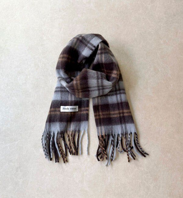 fredy emue「【秋冬の差し色に】ソフトタッチチェックマフラー 40」|マフラー|
