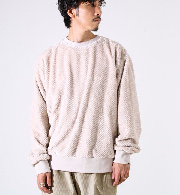 GLOSTER「【とろける暖かさ】パイナップルフリースクルーネックスウェット」|スウェット・ジャージ|ベージュ
