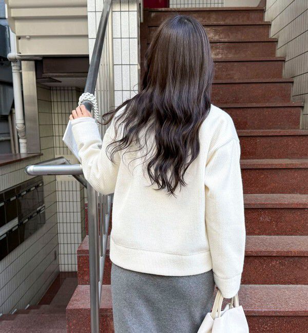 fredy emue「リブ見えニットソーVネックプルオーバー」|Tシャツ・カットソー|