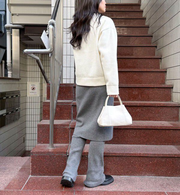 fredy emue「リブ見えニットソーVネックプルオーバー」|Tシャツ・カットソー|