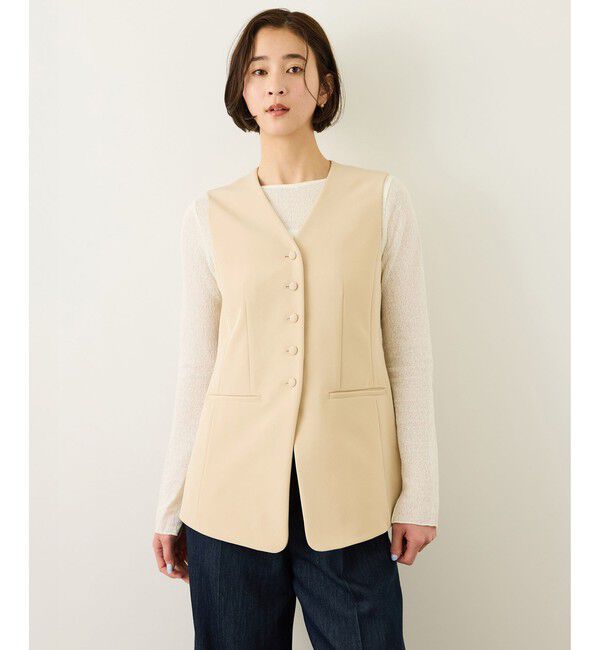 ROPE「ダブルクロスストレッチフレアジレ/接触冷感・イージーケア・セットアップ対応」|ベスト・ジレ|