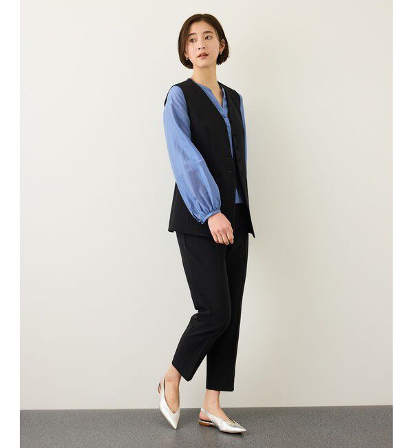 ROPE「ダブルクロスストレッチフレアジレ/接触冷感・イージーケア・セットアップ対応」|ベスト・ジレ|