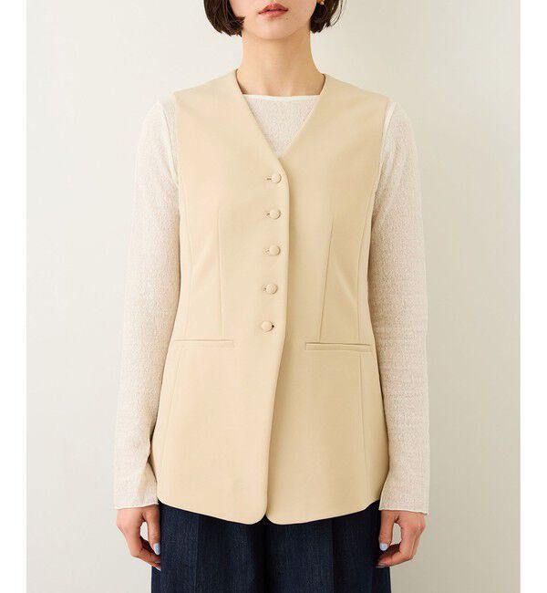 ROPE「ダブルクロスストレッチフレアジレ/接触冷感・イージーケア・セットアップ対応」|ベスト・ジレ|