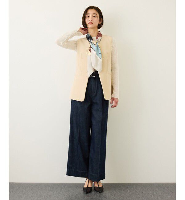 ROPE「ダブルクロスストレッチフレアジレ/接触冷感・イージーケア・セットアップ対応」|ベスト・ジレ|