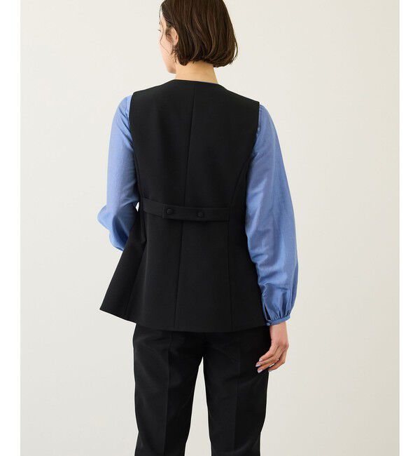 ROPE「ダブルクロスストレッチフレアジレ/接触冷感・イージーケア・セットアップ対応」|ベスト・ジレ|