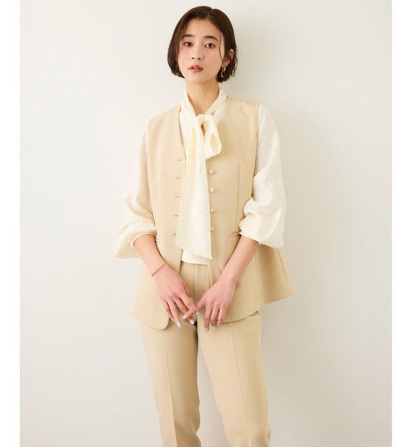 ROPE「ダブルクロスストレッチフレアジレ/接触冷感・イージーケア・セットアップ対応」|ベスト・ジレ|