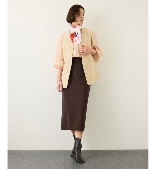 ROPE「ダブルクロスストレッチフレアジレ/接触冷感・イージーケア・セットアップ対応」|ベスト・ジレ|