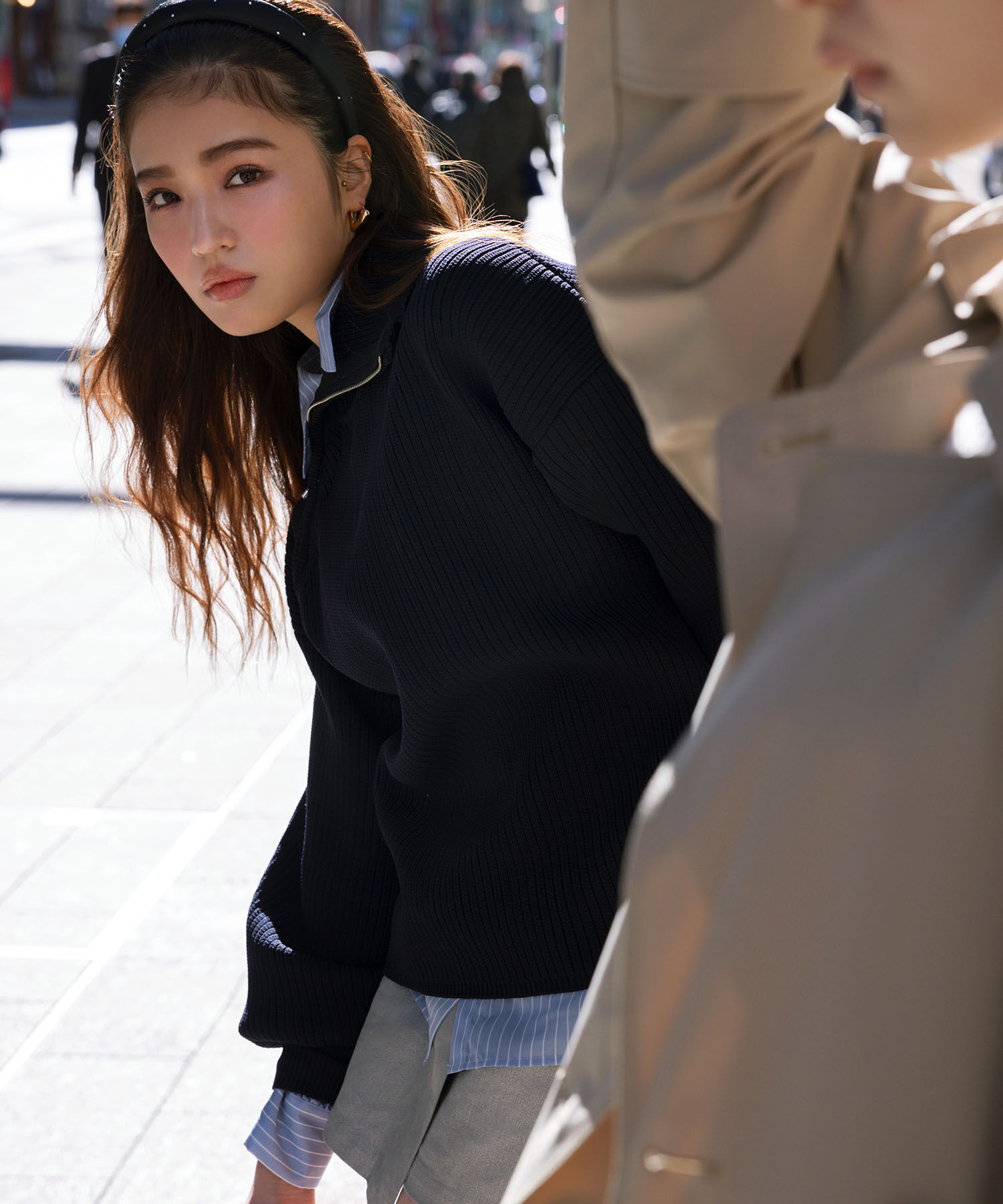 VIS「アシメファスナーニット」|ニット・セーター|