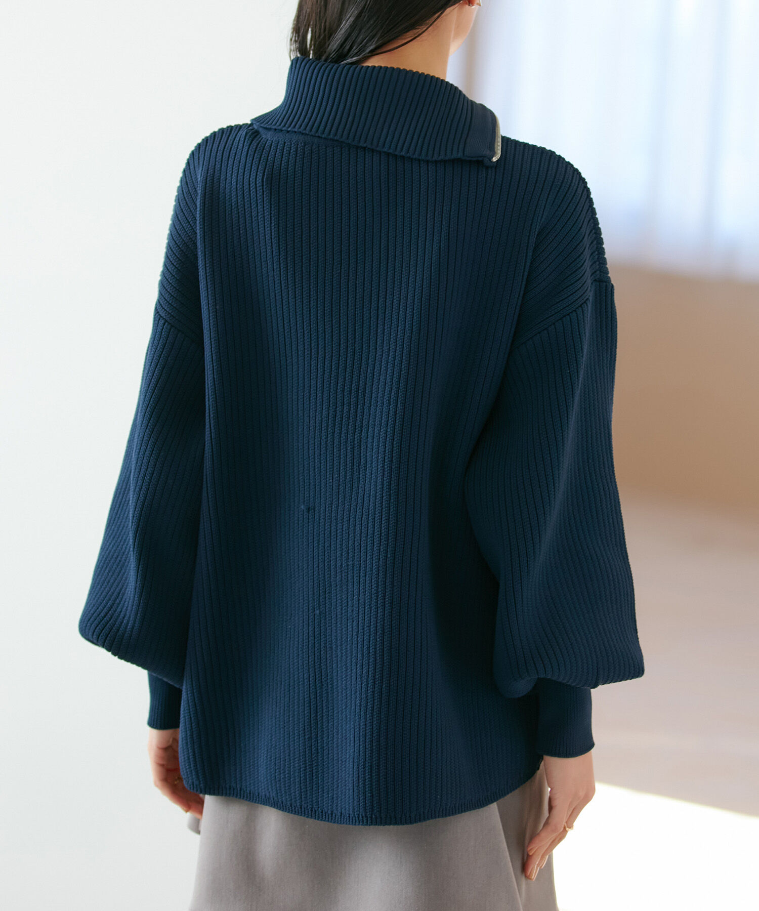 VIS「アシメファスナーニット」|ニット・セーター|