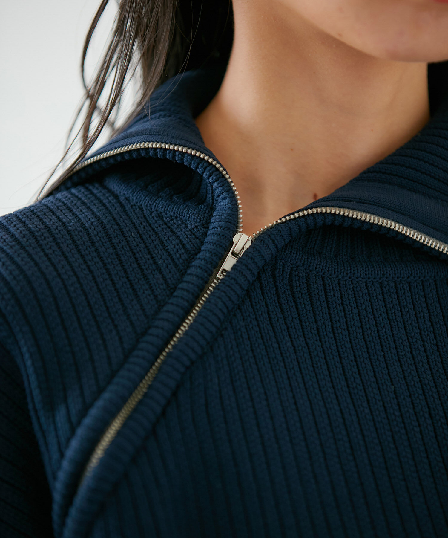 VIS「アシメファスナーニット」|ニット・セーター|