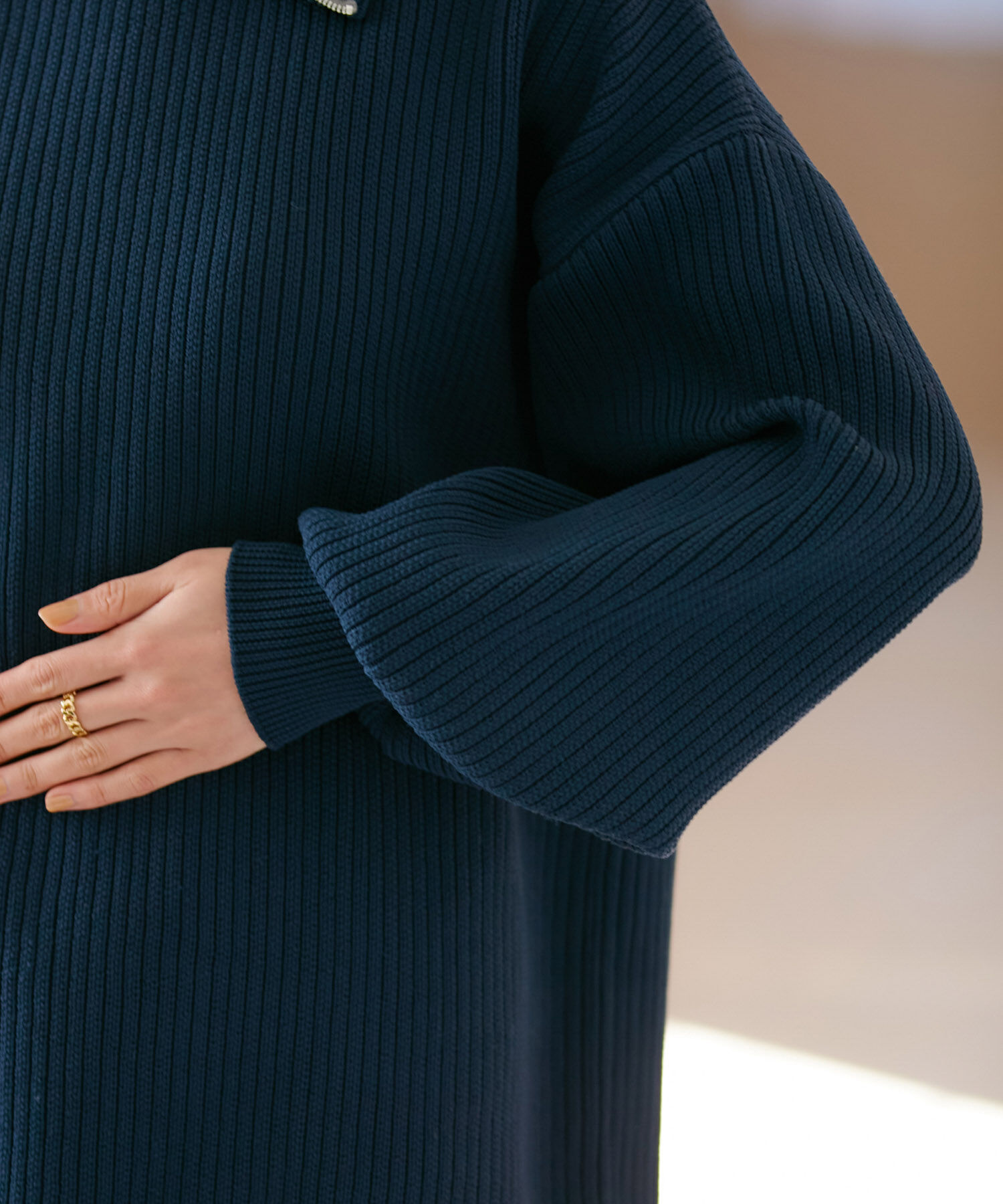 VIS「アシメファスナーニット」|ニット・セーター|