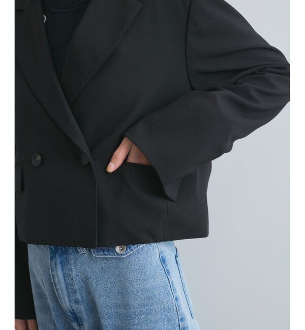 VIS「【洗える】ダブルショートジャケット」|テーラードジャケット|